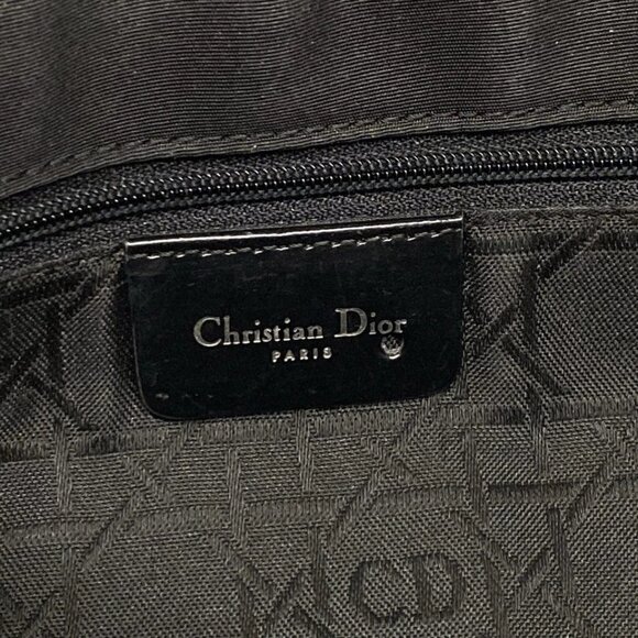 DIOR/ChristianDior Cannage Stitch-Black Nylon PatentLeather Tote Bag 606-072125 - Picture 13 of 14